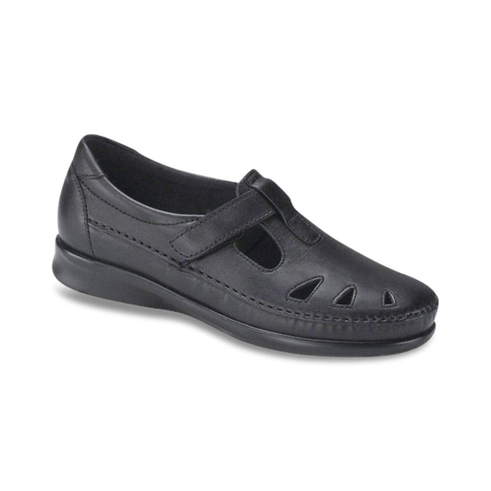 SAS Roamer Shoes Size 9N Black Leather Tripad Comfort Soft Step Women's T-Strap